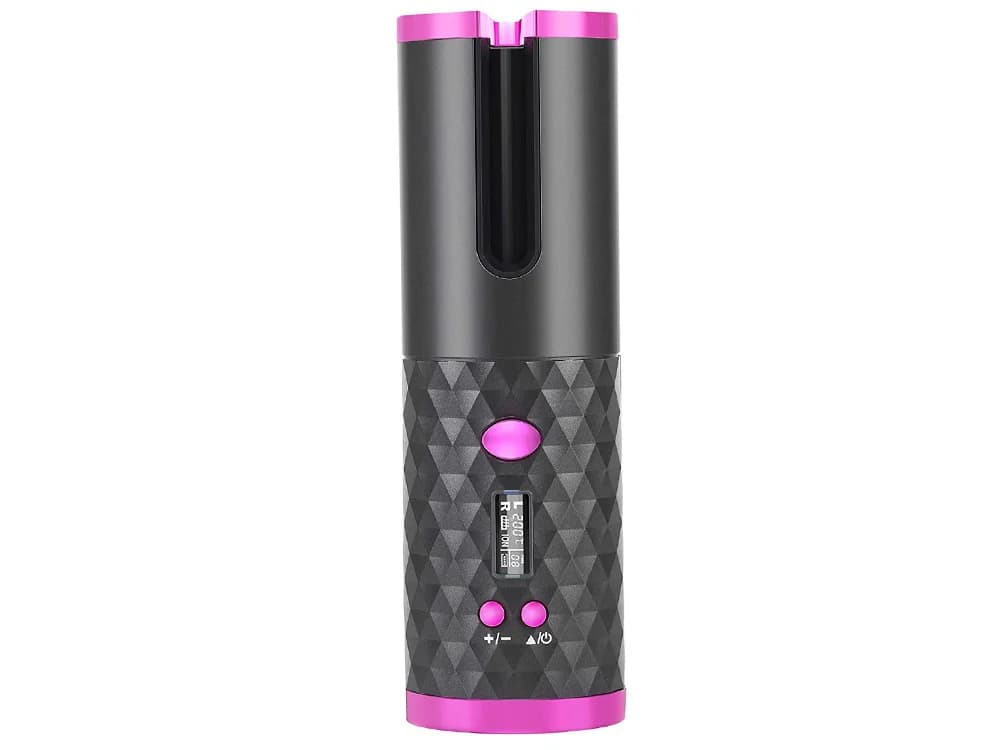 Automatická rotační kulma na vlasy s LCD displejem - VERK 15925 - šedá - náhled 3