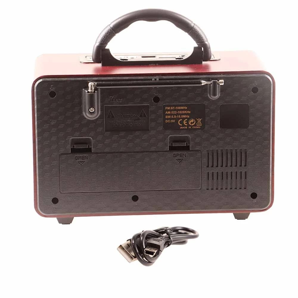 Retro přenosné rádio s Bluetooth, USB, TF (microSD) a FM tunerem - CMiK MK-112BT - Světle hnědé - náhled 5