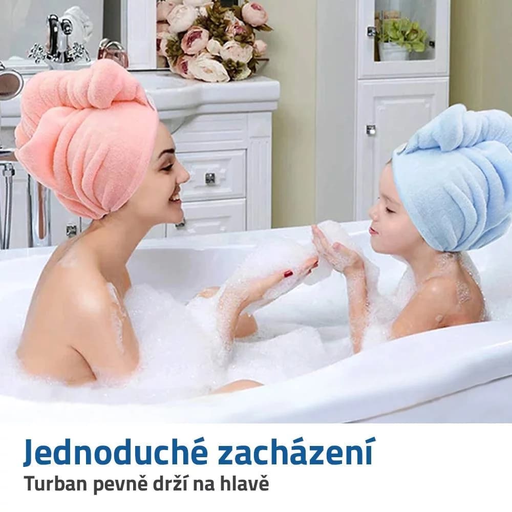 Zaparkorun Rychleschnoucí turban na hlavu pro dospělé - Modrý - náhled 4