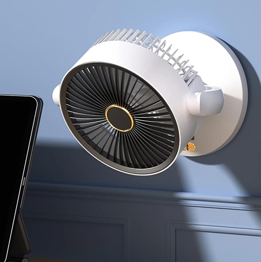 Kompaktní stolní ventilátor F808 - bílý - náhled 3