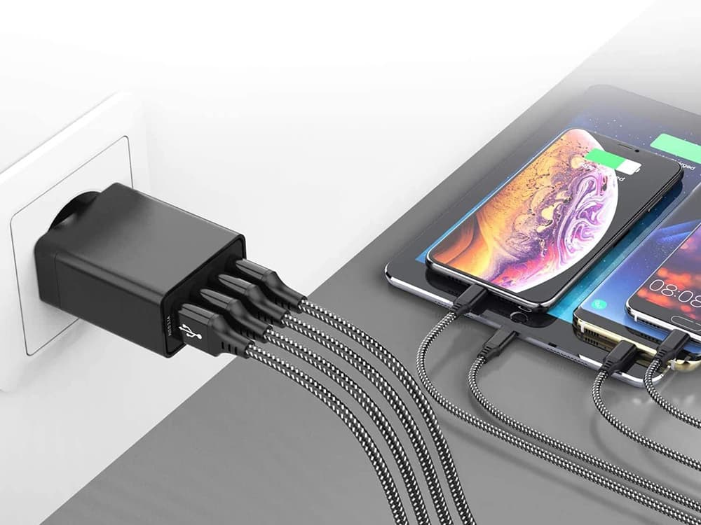 Síťová USB nabíječka - 4x USB Quick Charge 3.0 - VERK - černá - náhled 4