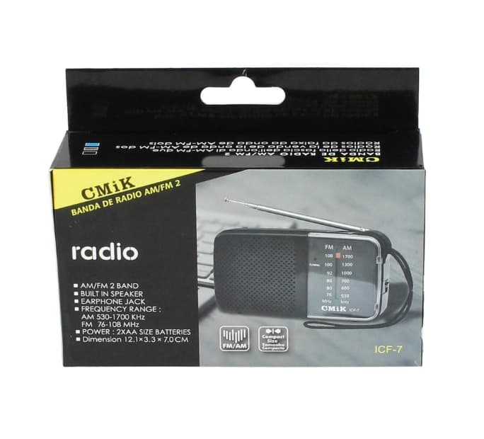 Multifunkční kapesní rádio CMiK ICF-7 - šedé - náhled 4
