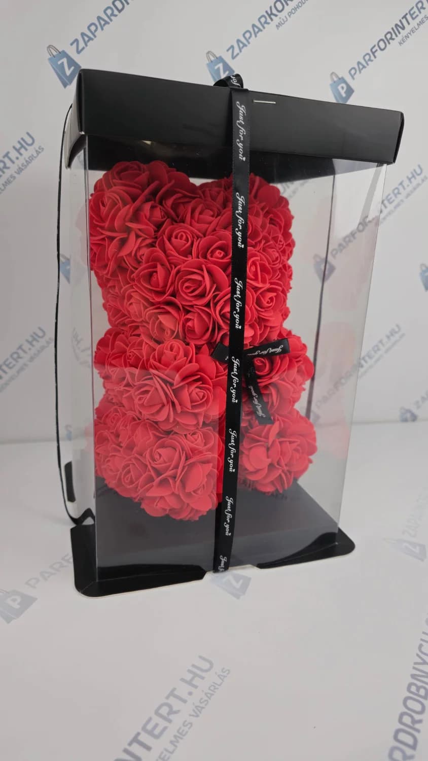 Zaparkorun Medvídek z růží v dárkovém balení - 25 cm - náhled 4