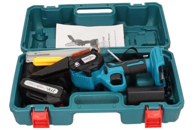 Nakida Akumulátorová ruční mini pilka NAKIDA HT-5719 + 2x baterie 21 V + 127 mm + 185 mm lišta + 2 řetězy - náhled 3