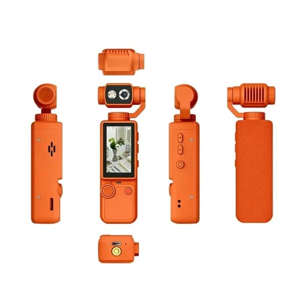 Ruční vlogovací kamera OZCT Q8 se stabilizátorem - oranžová - náhled 2