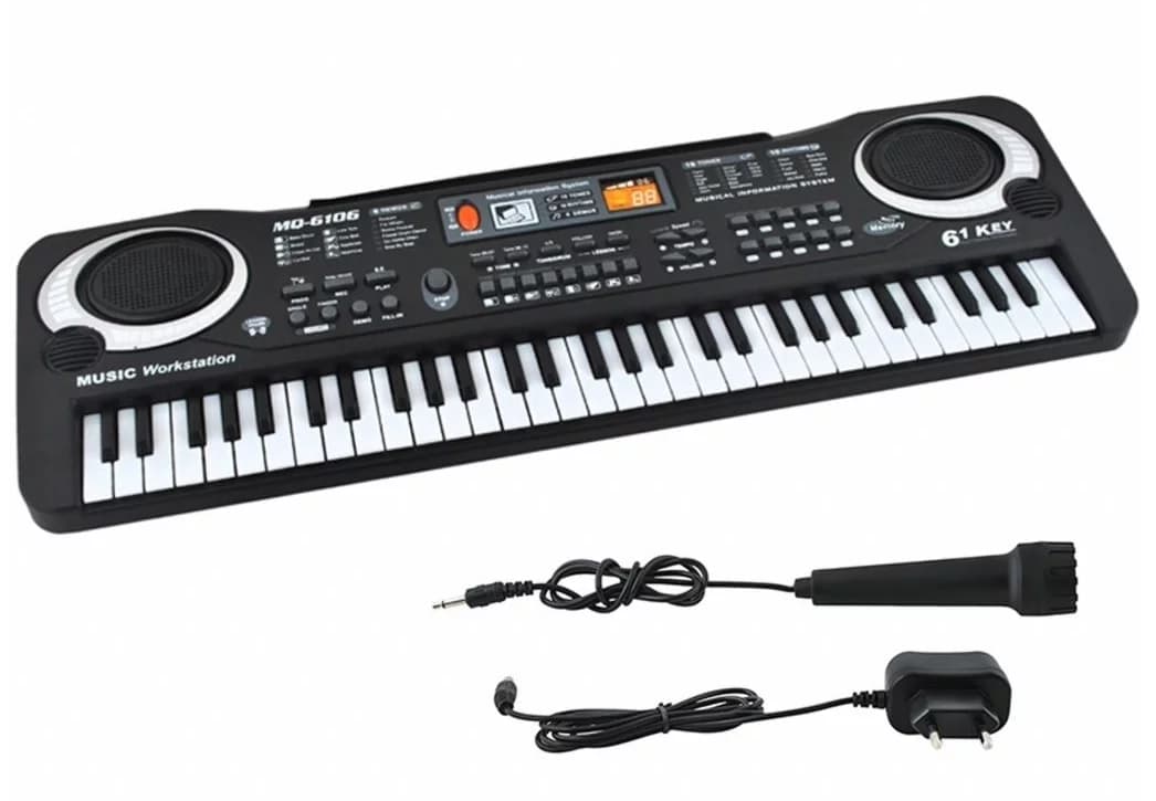 Zaparkorun Elektronické klávesy s mikrofonem PI4 - 61 kláves - černé - náhled 2