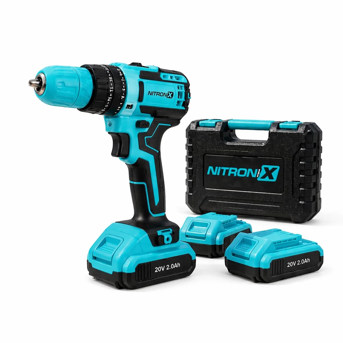 Akumulátorová příklepová vrtačka se šroubovákem NITRONIX 4787 + 2x baterie + kufřík - náhled 2