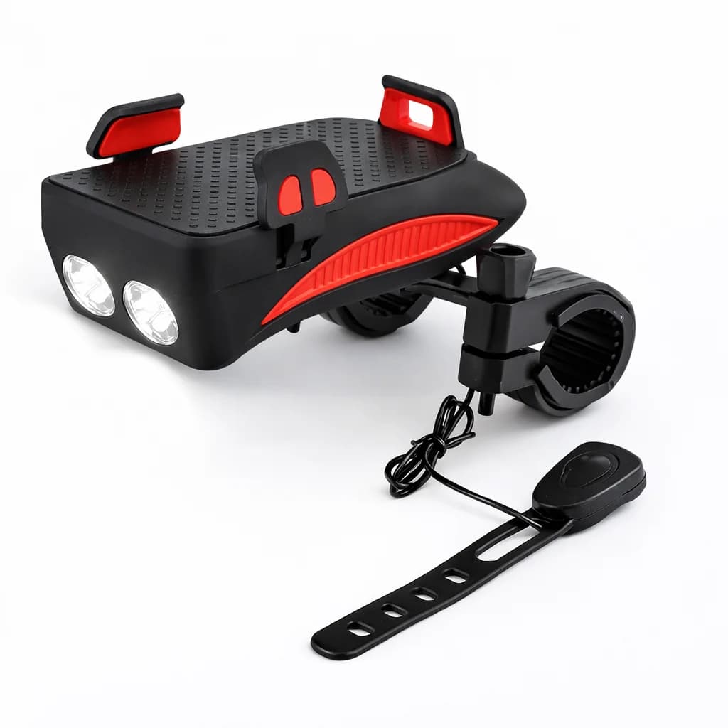 Zaparkorun Světlo na kolo Bikerpro 4v1 s držákem na telefon - červená - náhled 2