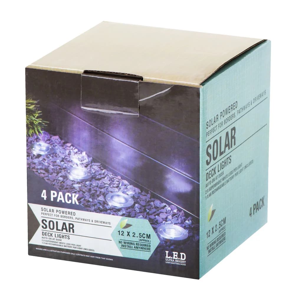 KIK Solární zahradní LED světla 8 LED - 4 ks - teplá bílá - náhled 2