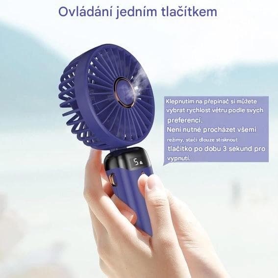 Skládací multifunkční ventilátor s LED displejem Z9 - bílý - náhled 5