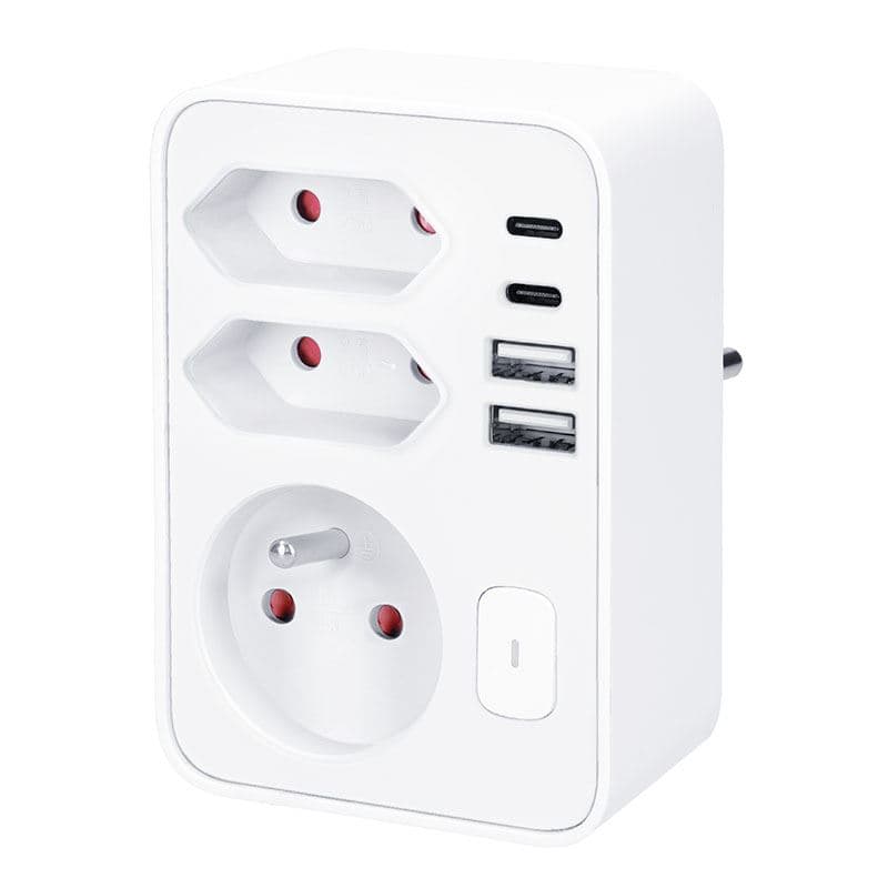 Rozbočka do zásůvky s rychlonabíječkou 20W PD - Solight - 1x 16A + 2x 2,5A - 2x USB A+C - náhled 4