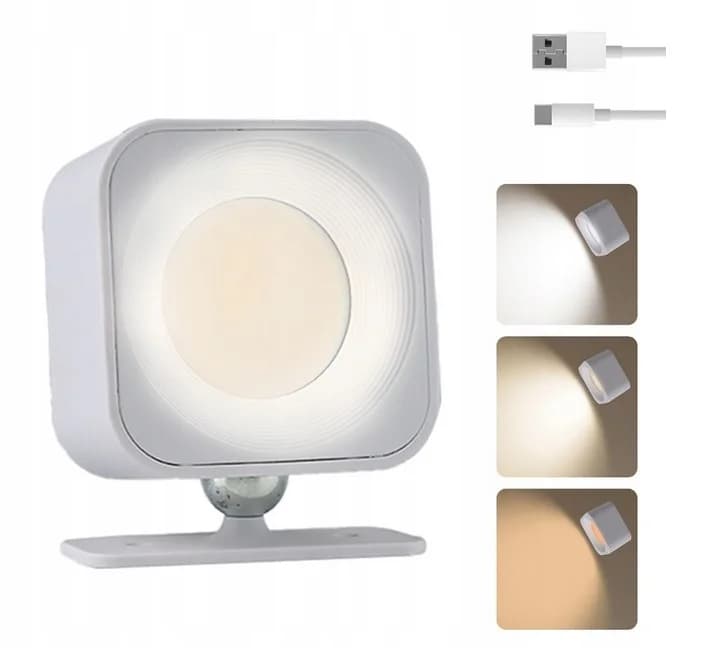 Bezdrátová magnetická LED lampička nad postel - bílá - náhled 2