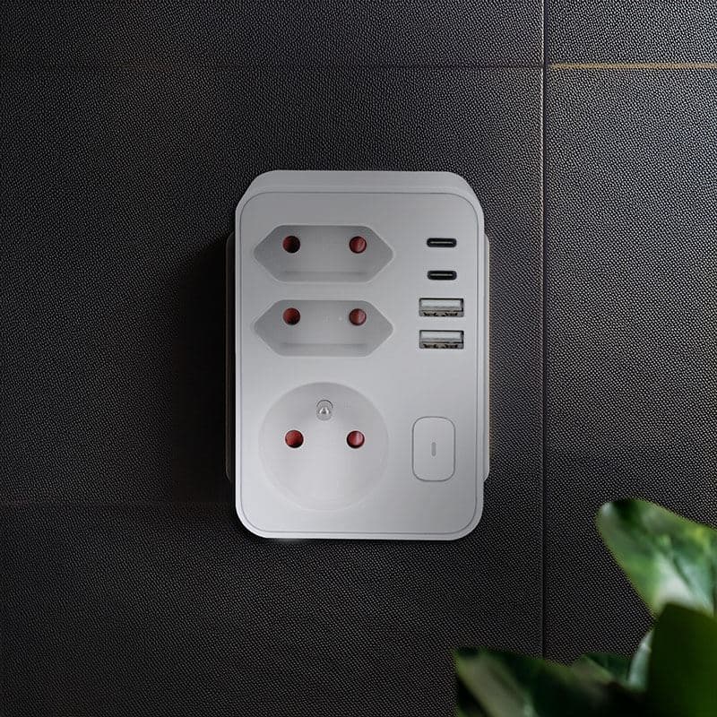 Rozbočka do zásůvky s rychlonabíječkou 20W PD - Solight - 1x 16A + 2x 2,5A - 2x USB A+C - náhled 5