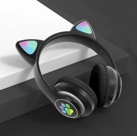 Zaparkorun Bezdrátová LED sluchátka Cat Ears - Černá - náhled 3