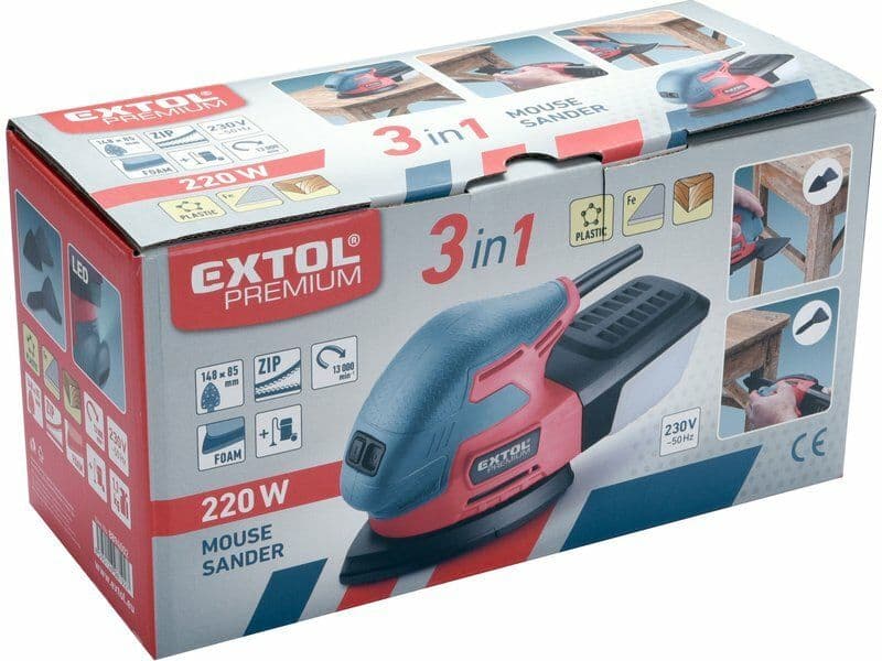 Vibrační bruska 3v1 EXTOL-PREMIUM - delta - 220 W - náhled 2