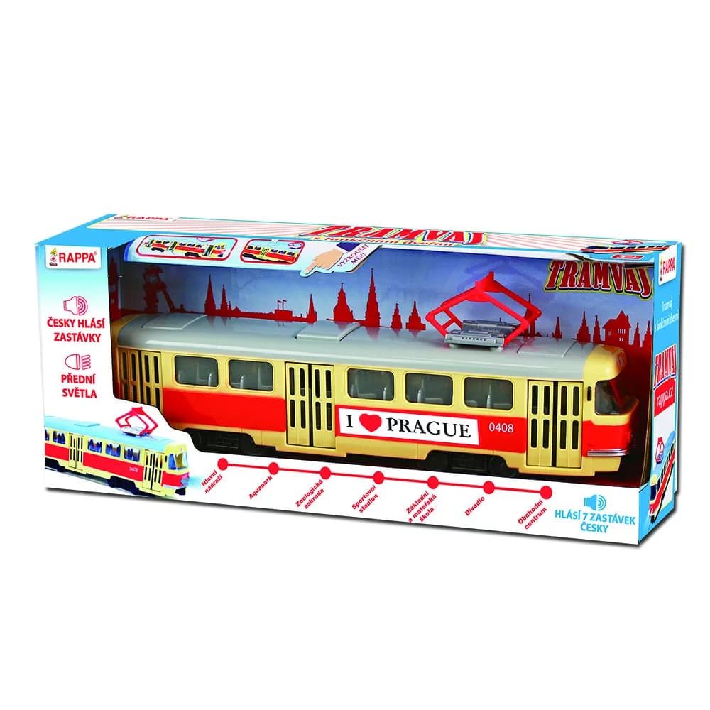 RAPPA Tramvaj Tatra T3 hlásící zastávky v češtině - 28 cm - I Love Prague - Rappa - náhled 4