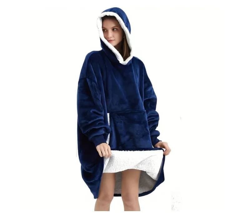 VERK Deka s rukávy a kapucí Huggle Hoodie - blue - náhled 4