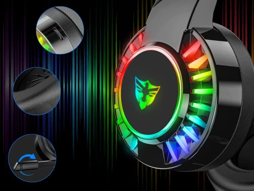 VERK Kabelová herní sluchátka G605 7.1 s RGB a mikrofonem - náhled 3
