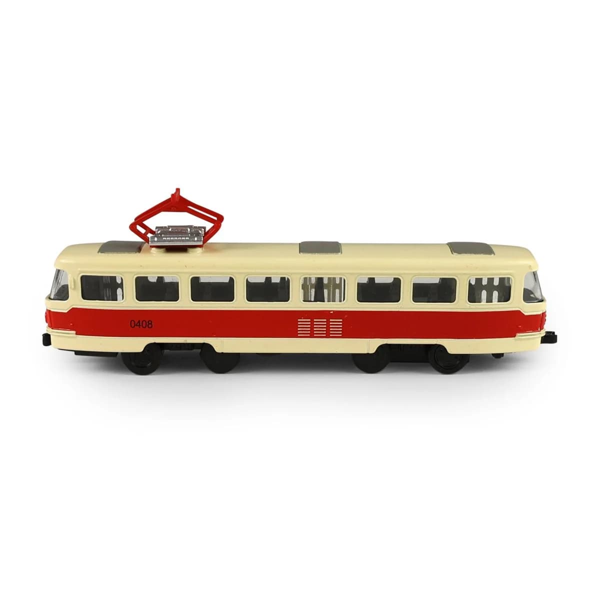 RAPPA Kovová česká retro tramvaj Tatra T3 s otevíracími středními dveřmi - 16cm - červená - náhled 3