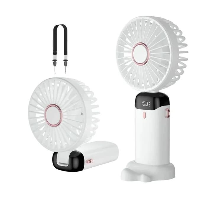 Skládací multifunkční ventilátor s LED displejem Z9 - bílý - náhled 1