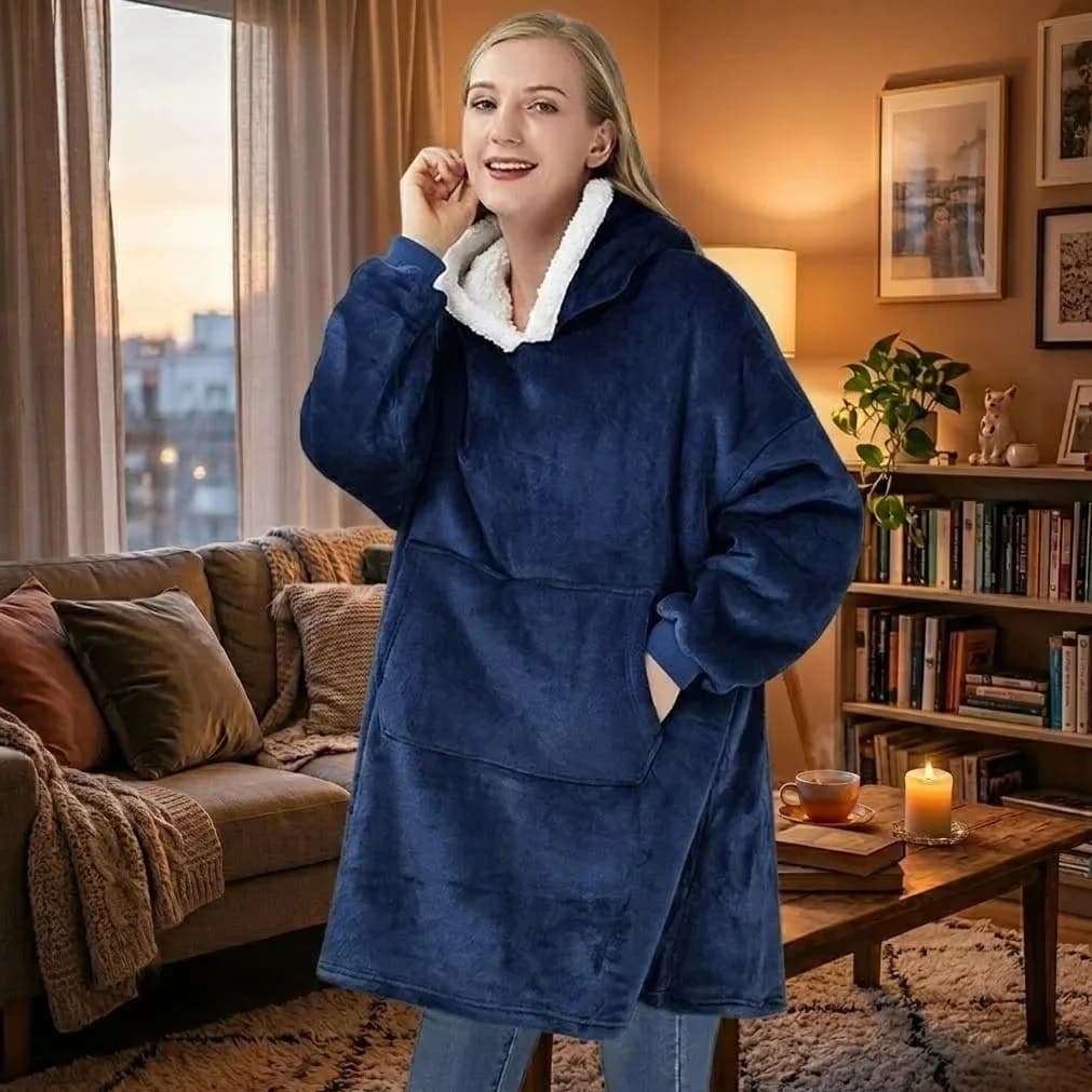 VERK Deka s rukávy a kapucí Huggle Hoodie -