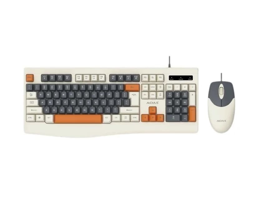 Set klávesnice a myši AOAS A1019 na USB - RETRO design -