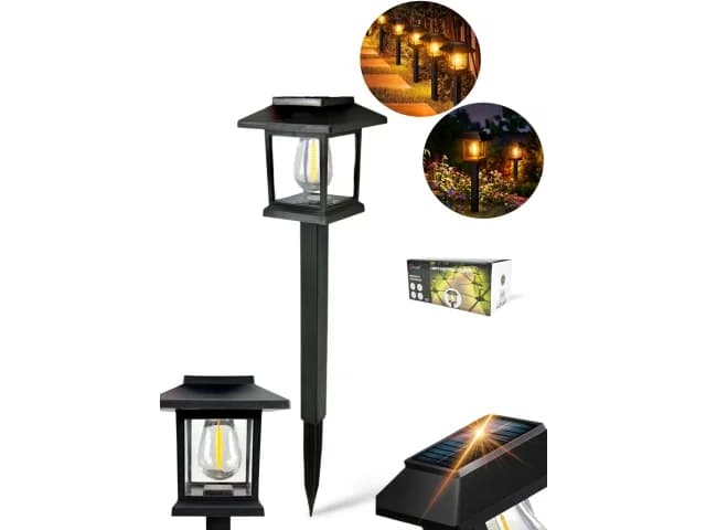 Solární LED sloupková lampa - Sunlight A6109 - 38 cm - sada 2 ks