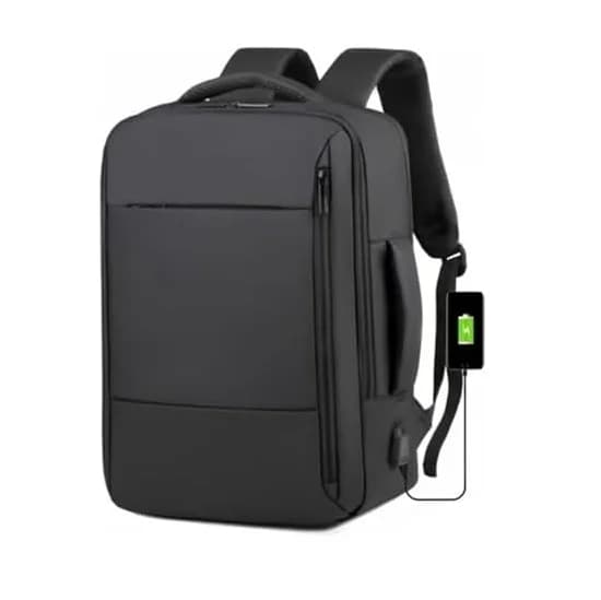 AFF Moderní batoh s USB portem - černý