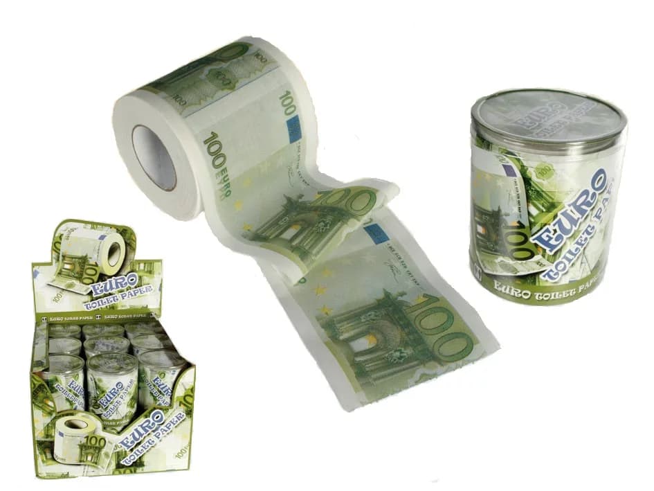 Tentu Global Toaletní papír se 100 € bankovkou
