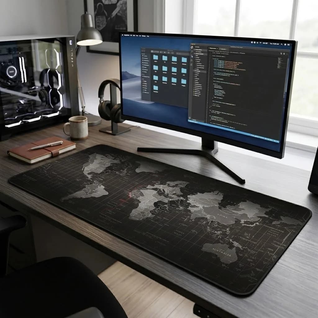 Zaparkorun Podložka na pracovní stůl - mapa světa - 40 x 90 cm
