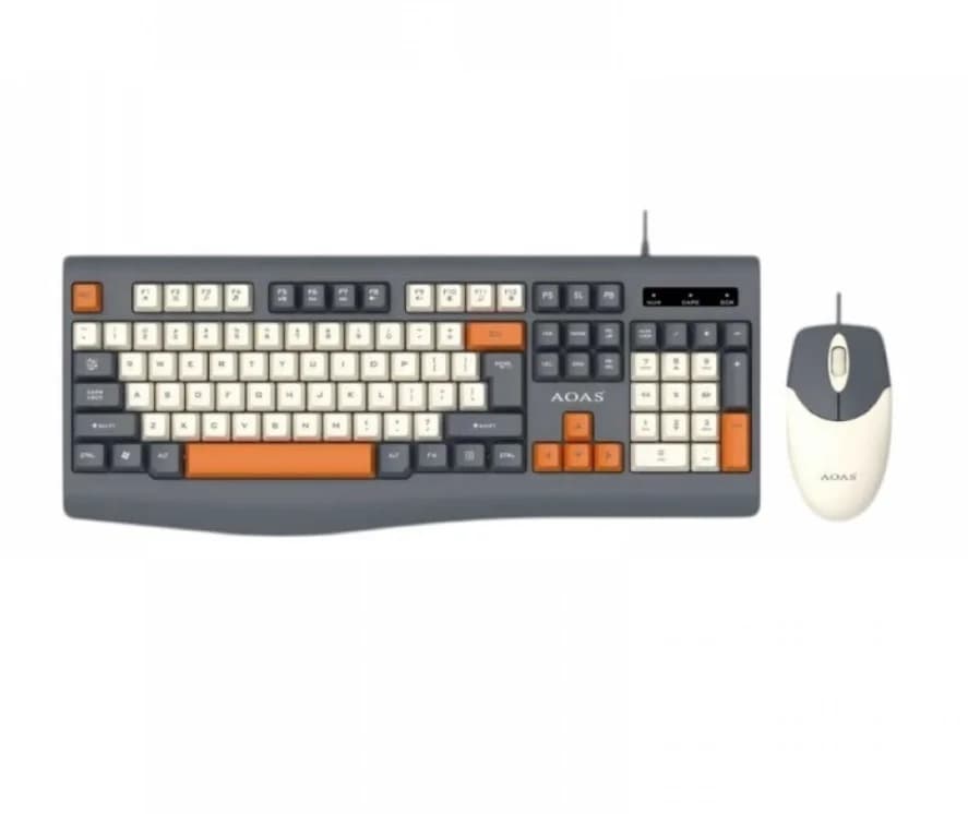 Set klávesnice a myši AOAS A1019 na USB - RETRO design -