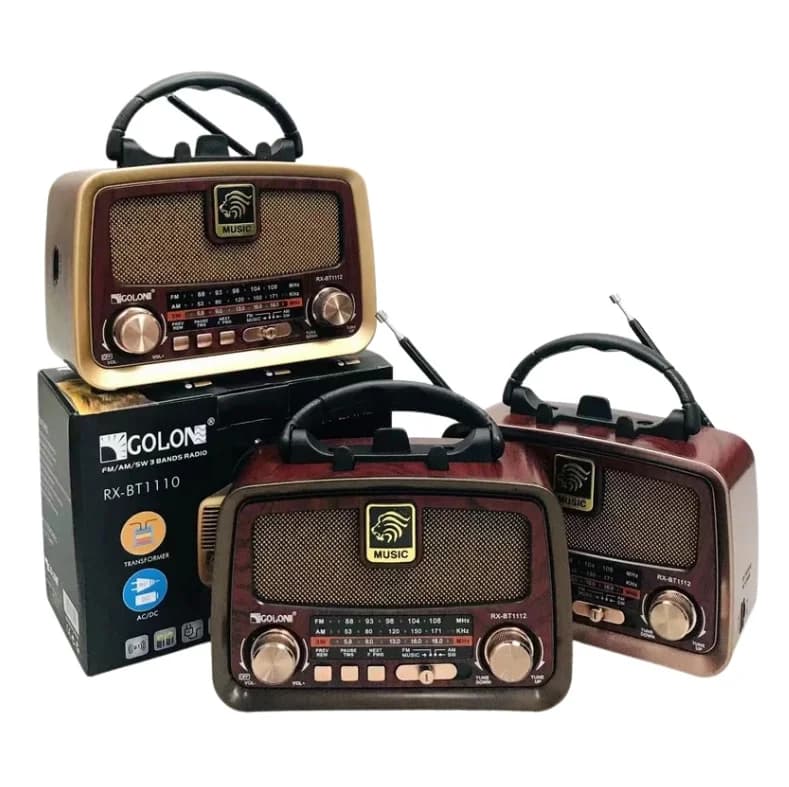 Retro rádio s Bluetooth, USB, MicroSD a solárním napájením - GOLON